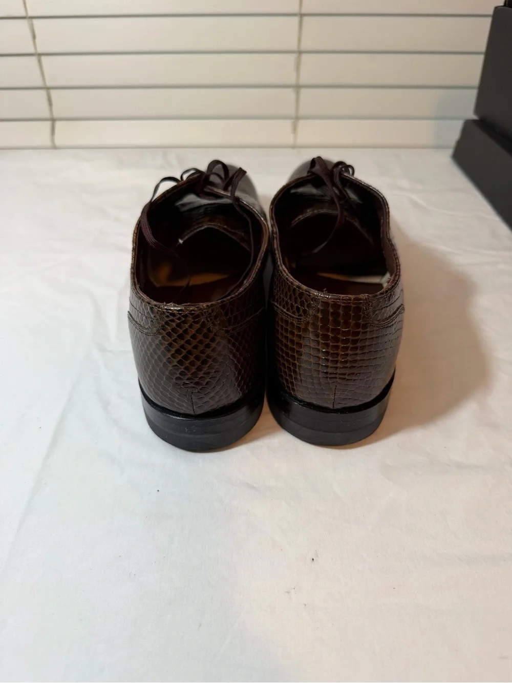 Stacy Adams Dark Brown Textured Lace-Up Oxfords